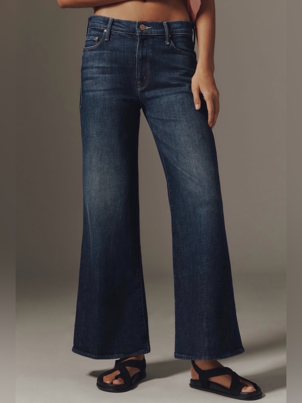 Mother brand Women's Wide Leg Dark Blue Jeans